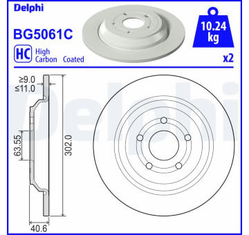 Brzdový kotouč DELPHI BG5061C