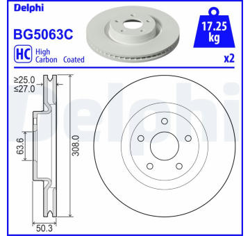 Brzdový kotouč DELPHI BG5063C