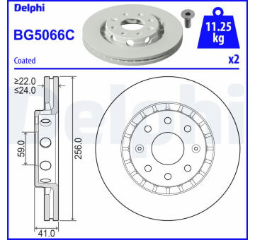 Brzdový kotouč DELPHI BG5066C