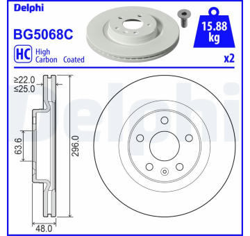 Brzdový kotouč DELPHI BG5068C