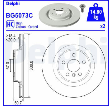 Brzdový kotouč DELPHI BG5073C