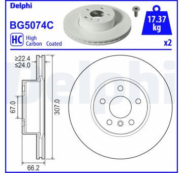 Brzdový kotouč DELPHI BG5074C