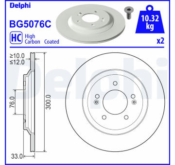 Brzdový kotouč DELPHI BG5076C