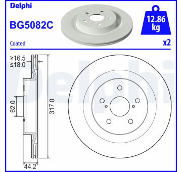 Brzdový kotouč DELPHI BG5082C