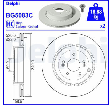 Brzdový kotouč DELPHI BG5083C