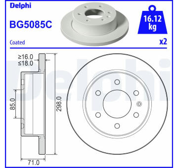 Brzdový kotouč DELPHI BG5085C