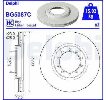 Brzdový kotouč DELPHI BG5087C