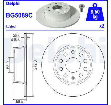 Brzdový kotouč DELPHI BG5089C