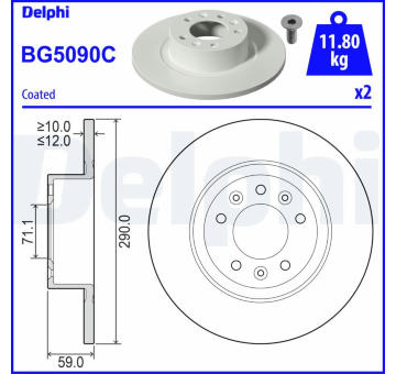 Brzdový kotouč DELPHI BG5090C