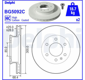 Brzdový kotouč DELPHI BG5092C