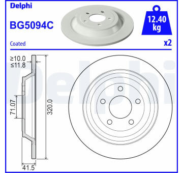 Brzdový kotouč DELPHI BG5094C