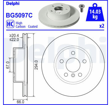 Brzdový kotouč DELPHI BG5097C