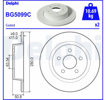 Brzdový kotouč DELPHI BG5099C