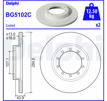 Brzdový kotouč DELPHI BG5102C