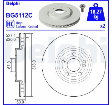 Brzdový kotouč DELPHI BG5112C