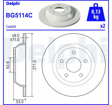 Brzdový kotouč DELPHI BG5114C