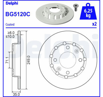 Brzdový kotouč DELPHI BG5120C