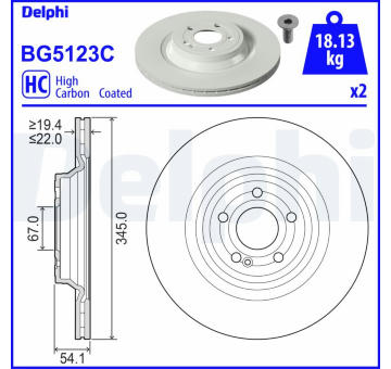 Brzdový kotouč DELPHI BG5123C