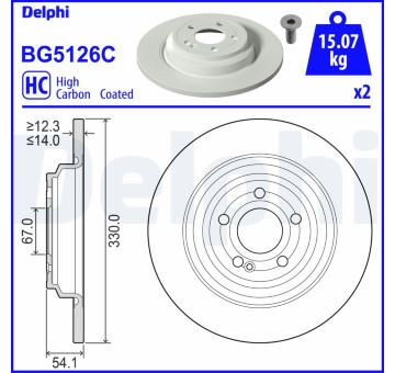 Brzdový kotouč DELPHI BG5126C