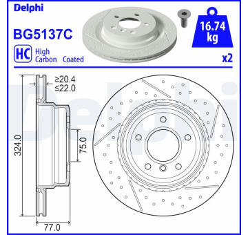 Brzdový kotouč DELPHI BG5137C