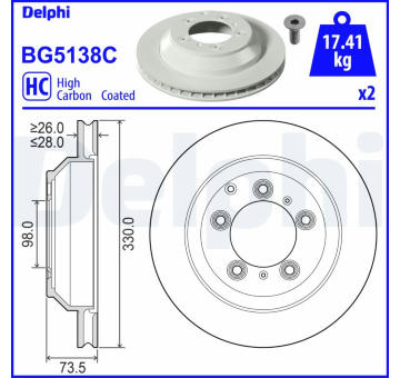 Brzdový kotouč DELPHI BG5138C