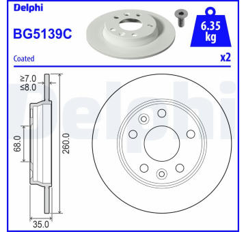 Brzdový kotouč DELPHI BG5139C