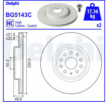 Brzdový kotouč DELPHI BG5143C