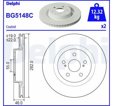 Brzdový kotouč DELPHI BG5148C