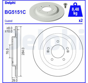 Brzdový kotouč DELPHI BG5151C