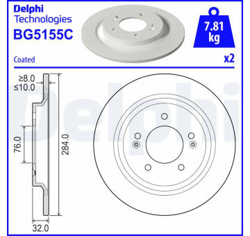 Brzdový kotouč DELPHI BG5155C