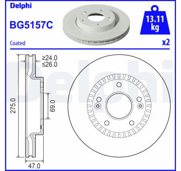 Brzdový kotouč DELPHI BG5157C