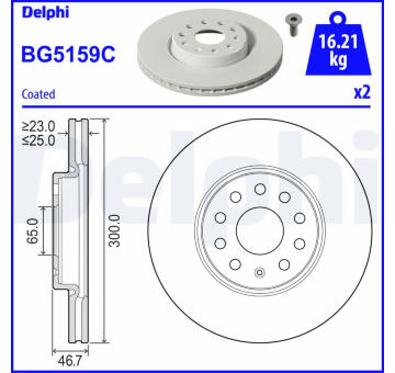 Brzdový kotouč DELPHI BG5159C