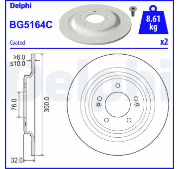 Brzdový kotouč DELPHI BG5164C