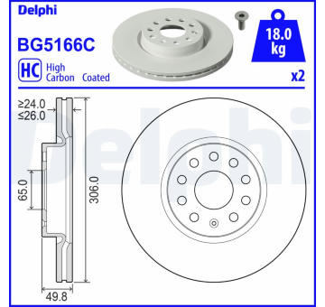 Brzdový kotouč DELPHI BG5166C