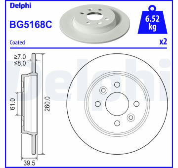 Brzdový kotouč DELPHI BG5168C