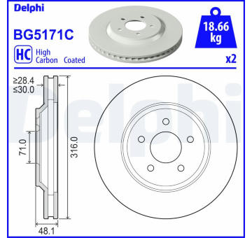 Brzdový kotouč DELPHI BG5171C