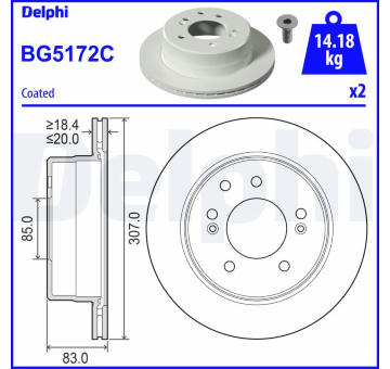 Brzdový kotouč DELPHI BG5172C