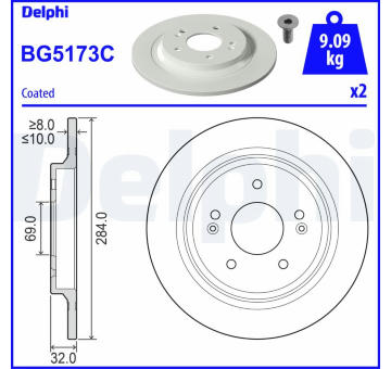 Brzdový kotouč DELPHI BG5173C