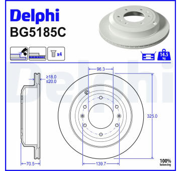 Brzdový kotouč DELPHI BG5185C
