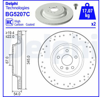 Brzdový kotouč DELPHI BG5207C