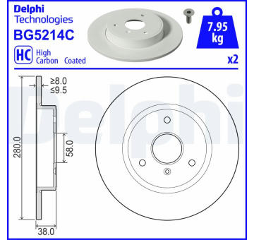 Brzdový kotouč DELPHI BG5214C