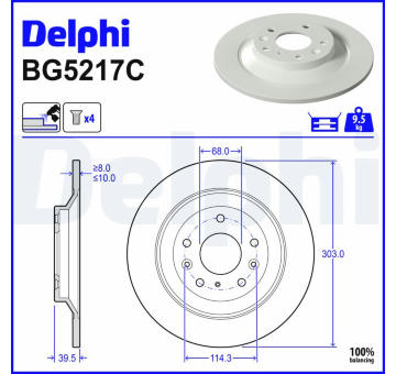 Brzdový kotúč DELPHI BG5217C