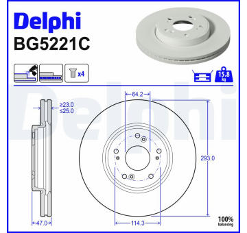 Brzdový kotúč DELPHI BG5221C