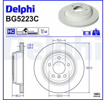 Brzdový kotúč DELPHI BG5223C