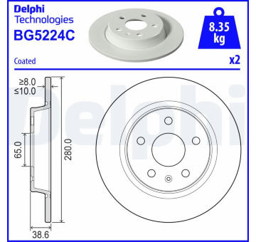 Brzdový kotouč DELPHI BG5224C