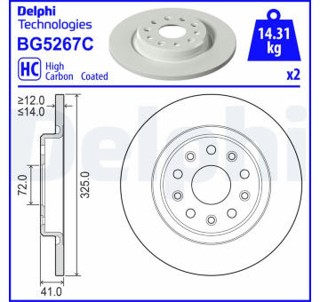 Brzdový kotouč DELPHI BG5267C