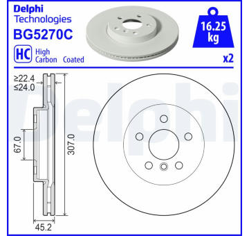 Brzdový kotouč DELPHI BG5270C