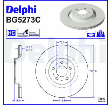 Brzdový kotouč DELPHI BG5273C