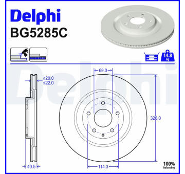 Brzdový kotouč DELPHI BG5285C