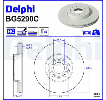 Brzdový kotouč DELPHI BG5290C